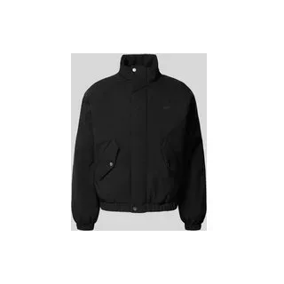 Regular Fit Bomberjacke mit Stehkragen, Black, 50