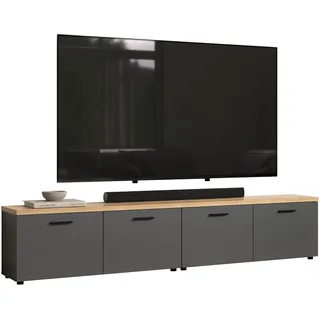 trendteam Bajo TV-Wand 240 x 50 cm Grau Holzwerkstoff/Kunststoff