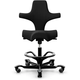 HAG Capisco 8106 Counter Stoff Xtreme Schwarz Gestell Schwarz mit Fußring