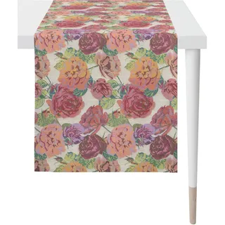 APELT Tischläufer APELT "1553 Summergarden, Sommerdeko, Sommer", orange (orange, rosa), B:44cm L:140cm, Baumwolle, Polyacryl, Polyester, Tischdecken, Gobelingewebe