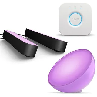 COL Hue Go V2 EU Weiß + COL HUE PLAY DOUBLEPK EU/UK schwarz + Philips HUE Bridge EU