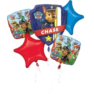Amscan 3272301 - Bouquet Folienballon Paw Patrol, 5 Ballons, Heliumballon