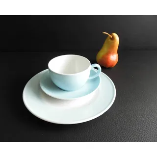 Dibbern SONDERAKTION Solid Color - Kaffeetasse m.U. 0,25 + Teller 21 cm - eisblau - NEU