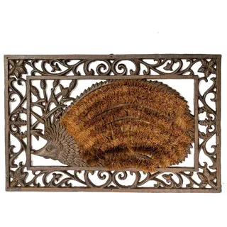 aubaho Fussmatte Landhausstil Igel Antik Eisen Fussabtreter Türmatte