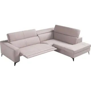 Egoitaliano Ecksofa Edith, Designsofa mit hohem Sitzkomfort, Breite 269cm, L-Form, inkl. elektrischer Relaxfunktion und manuell verstellbaren Kopfteilen beige