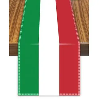 Tischläufer Italienische Flagge 30x180cm Samt Digitaldruck Doppelnähte