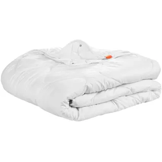 Bettdecke 220 x 240 cm, 4-Jahreszeitendecke, 100% Mikrofaser, Allergiker geeignet, sleepling Basic 100 - Weiß