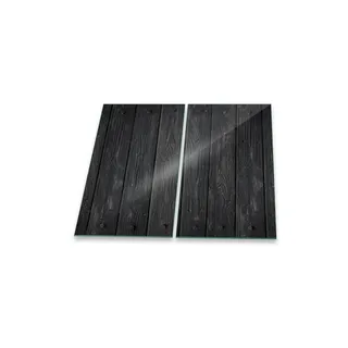 Herdabdeckplatte Abdeckung Ceranfeld Abdeckplatte Schneidebrett 2-Teilig 60x52 Holz Bretter Schwarz Spritzschutz Glasplatte Ceranfeldabdeckung Herdschutz Sicherheitsglas Glasschneidebrett 2x30x52