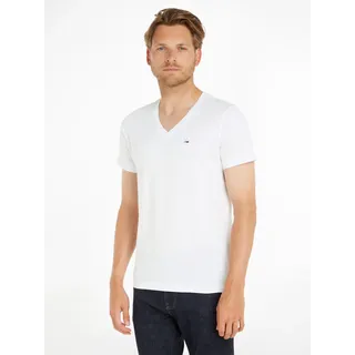 Tommy Hilfiger Original Kurzarm-T-Shirt Mit V-ausschnitt Classic White L