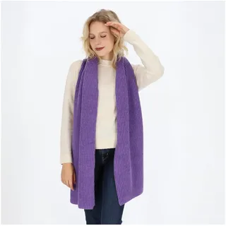 halsüberkopf Accessoires Strickschal Schal mit Rippe, aus hochwertigem Wollmix! lila