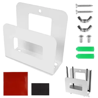 Router Wandhalterung, Router Halterung Wand aus Metall, Weiß, für Büro | Wandregal ohne Bohren WLAN Halter Wandhalter, Platzsparendes Regal für Geräte bis, für Wohnzimmer, Schlafzimmer