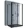 Ravenna U-Form Drehtüren 90 x 90 cm schwarz Sicherheitsglas
