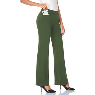 Tapata Damen 71cm/76cm/81cm/86cm Bootcut Stretch-Hose mit 4 Taschen, Tall/Lang/Regulär/Petite Für Büro Business Alltag Elegante Hose 81cm Olive XL - XL / 32L