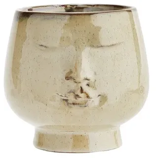 Brauner Blumentopf Steingut Mit Gesicht Imprint M Von Madam Stoltz