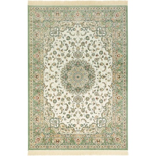 Teppich Antik Nain, NOURISTAN, rechteckig, Höhe: 5 mm, Orientalisch mit Fransen, Orient, Wohnzimmer, Schlafzimmer, Esszimmer grün|weiß 95 cm x 140 cm x 5 mm