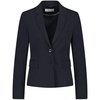 Gerry Weber Damen Kurzer Blazer mit Revers geknöpfte Armschlitze, Langarm unifarben Dark Navy 38 - 38