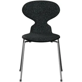 Fritz Hansen - Ant 3101 Stuhl, schwarz / grau (Vanir 0193) / Esche schwarz gefärbt / verchromt