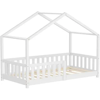 ML-Design Hausbett 80 x 160 cm Kiefer massiv weiß