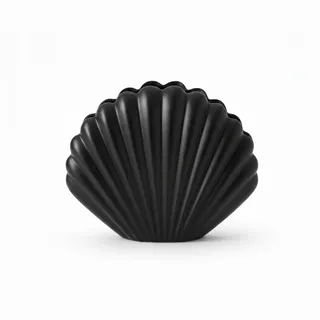 Dekorative Vase In Form Einer Muschel, Schwarz, Eleganter Stil