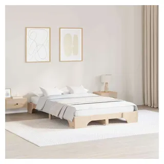 vidaXL Bettrahmen 120 x 190 cm Natur Beige