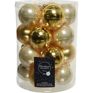 Kaemingk Glas-weihnachtskugeln Set, 20-teilig, 6cm, Gold-Beige, Matt - Glänzend, Elegante Dekoration
