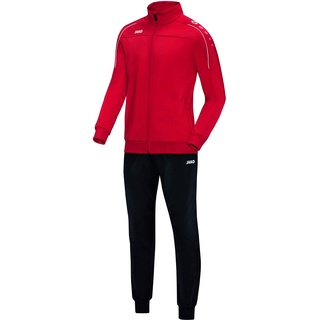JAKO Trainingsanzug Herren Classico Rot XL I Schlichter & Bequemer Jogginganzug Herren I Jacken- & Ärmelabschllüsse mit elastischem Binding