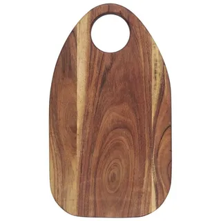 ib laursen Schneidebrett rund aus geöltem Akazienholz, 44 x 25 x 1,5 cm, natur