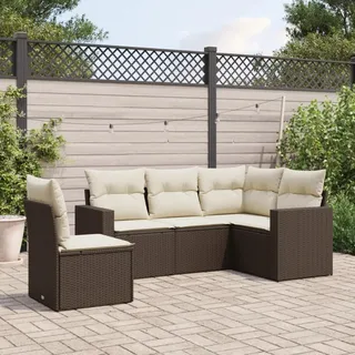 Festnight Gartenlounge mit Stauraum - Rattan Sofa Balkon Garten Lounge Outdoor Ecklounge Sitzecke Klein Loungemöbel Gartensofa Ecksofa Rattansofa Couch