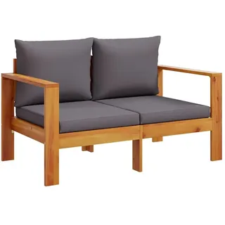 vidaXL Gartensofa 2-Sitzer Loungesofa braun