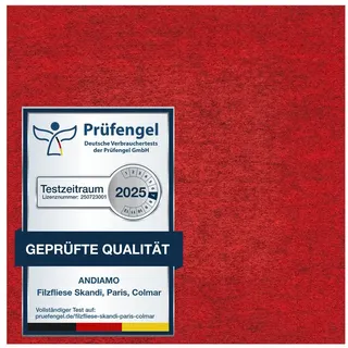 Andiamo Teppichfliese Skandi, selbstklebend, Gesamthöhe 4 mm, rechteckig, 40x40 cm, 25 Stück (4 qm), 50 Stück (8 qm) oder 100 Stück (16 qm) rot