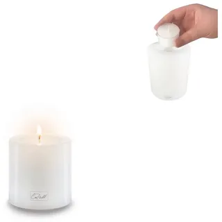 Qult Teelichthalter Qult Farluce Trend - Durchm. 6cm Teelichthalter in Kerzenform Dauerkerze Kunststoffkerze in Kerzenoptik Teelichtkerze mit Teelichteinsatz inkl, Teelicht 6 cm