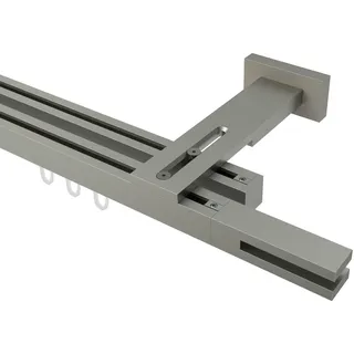 GARDINENSTANGE INNENLAUF Quadline (Multi) Diapo 200 cm, 2-läufig, 20x20 mm Satin-Silber