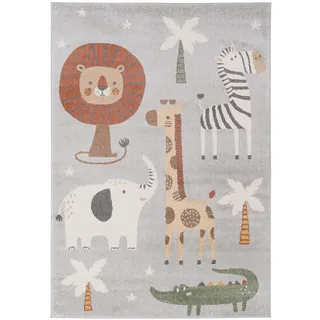 Pergamon Softstar Kids Animal Friends Kinderteppich 140 x 200 cm Grau
