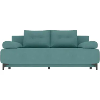 Carryhome Schlafsofa, Türkis, Metall, 2-3-Sitzer, Füllung: Schaumstoffflocken,Schaumstoffflocken, 200x98x90 cm, Liegefunktion, Wohnzimmer, Sofas & Couches, Schlafsofas, Schlafsofas mit Bettkasten