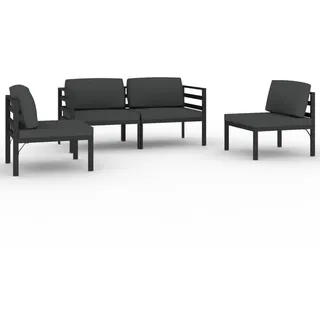 vidaXL Garten-Lounge-Set 4-tlg. Aluminium anthrazit
