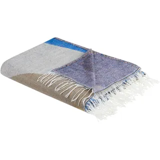 Beliani Yaladi Kuscheldecke 130 x 170 cm Bunt/Schwarz/Blau