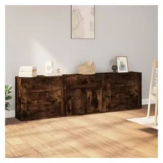 furnicato Sideboard Klassisches 80 x 33 x 70 cm in Räuchereiche (1 St), Stabiler Anrichtenschrank mit viel Stauraum und Wandhalterung für Home braun 240 cm x 70 cm x 33 cm