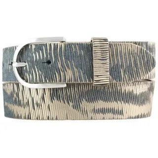 BELTINGER Ledergürtel Damen-Gürtel aus Vollrindleder Metall-Optik 4,0 cm - Leder-Gürtel Meta (1-St) goldfarben|silberfarben 100 cm (Gesamtlänge 115 cm)
