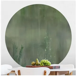 Bilderdepot24 Vliestapete rund Grüne Mystische Fantasie, Glatt, Matt, (Vliestapete selbstklebend), Wohnzimmer Schlafzimmer Küche Wandtattoo Motivtapete Klebe Wandtapete grün 125 m x 125 m