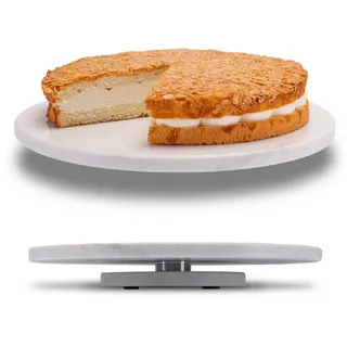 Fino Casa Tortenplatte Fino Casa drehbare Marmorplatte rund Kuchenplatte Wurstplatte, Marmor, (1x drehbare Marmorplatte rund Ø 30 cm), Etagere Lazy Susan Sushi-Platte Antipasti-Platte