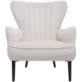 MCW Lounge-Sessel MCW-K37 Samt 75 x 87 x 75 cm Beige mit Rollen
