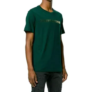 Balmain Paris T-Shirt Pierre Balmain Logo Baumwolle Top grün M