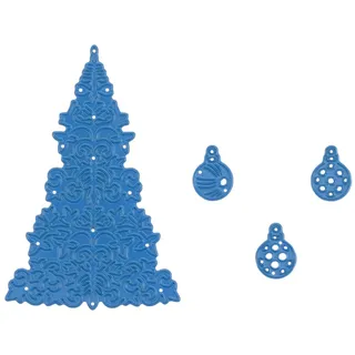 Nellie's Choice Baumkugeln, 4 Stanzformen, 7,1 x 9,9 cm, für Karten, Weihnachten, Scrapbooking, Basteln, DIY, Blau, 71 x 99 mm