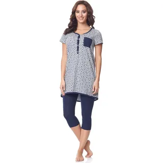 Be Mammy Umstandspyjama Damen Kurzarm Pyjama mit Stillfunktion BE20-177 grau S