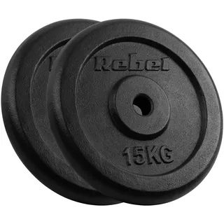 rebel electro Hantelscheiben 2x15 kg Gusseisen schwarz