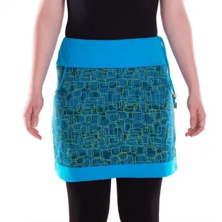 Vishes Minirock Damen Bedruckt Breiter Bund Jersey Baumwolle Sommer Alternative Mode, Boho, Hippie, Ethno, Festival blau 40