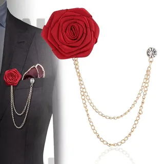 COYUN Brosche Anstecknadel Kette für Herren Kragennadeln Abzeichen Kettennadel, Herrenanzugbrosche mit Blumen, für Damen Herren Anzug Accessoires für Herren