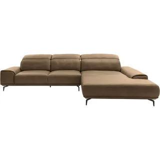 Musterring Ecksofa Leder 3-Sitzer Beige