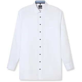 Olymp Businesshemd OLYMP "OLYMP Luxor, comfort fit - big, Kent", Herren, Gr. 50, Normaler Arm, weiß, 100% Baumwolle, Hemden