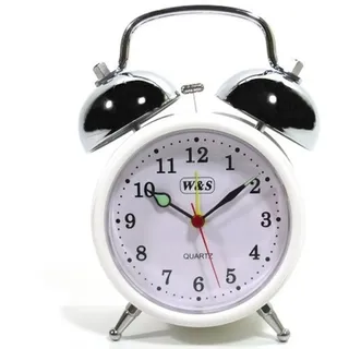 W&S 200200 WECKER GLOCKENWECKER UHR WEIß ANALOG ALARM